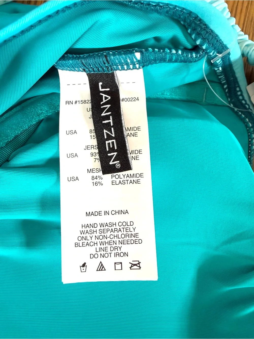 Jantzen Tummy Control One-Piece Swimsuit Ombre Turquoise Ruched Straps Sz 12 NWT